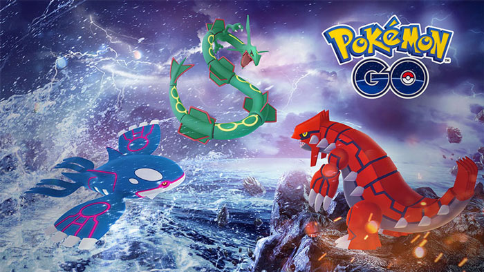 Legendariska Pokémon Kyogre och Groudon återvänder till Raid Battles tillsammans med Rayquaza